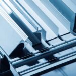 closeup of aluminum alloy extruded into unique custom profiles