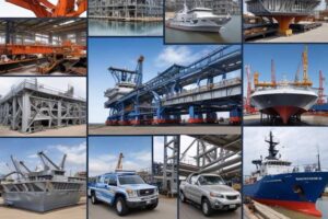 array of photos depicting the various industries that rely on custom aluminum extrusion