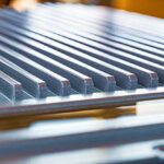 closeup shot of extruded aluminum used for industry manufacturing